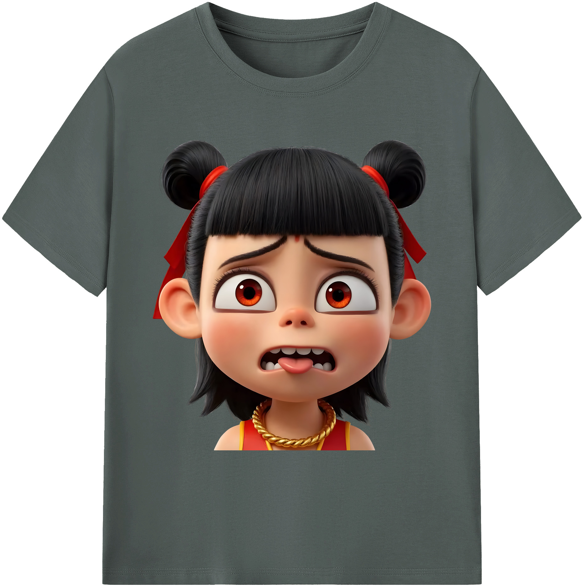 （画像用） Ne Zha 2 ナタ 魔童の大暴れ 綿100％ メンズ半袖Tシャツ｜肌触りやわらか＆通気性